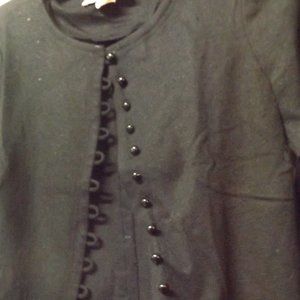 LADIES,BLACK, CASUAL BUTTON DOWN CARDIGAN, WOOL BLEND, SIZE 6